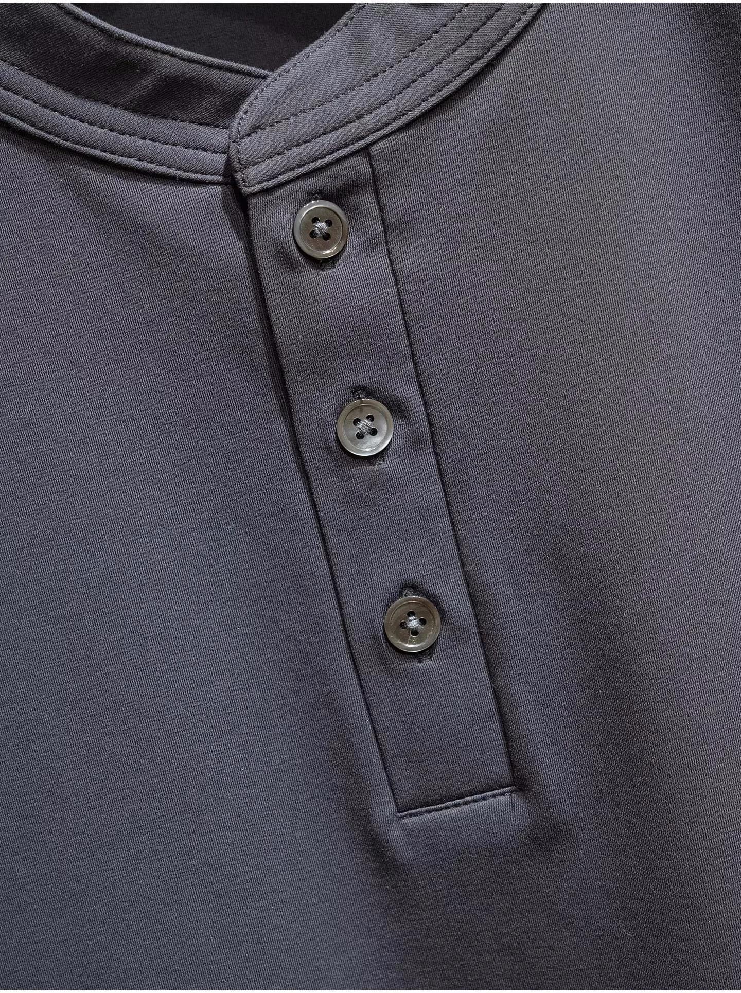 Men's Cotton Henley T-Shirt Short Sleeve Lightweight Casual Summer Tee